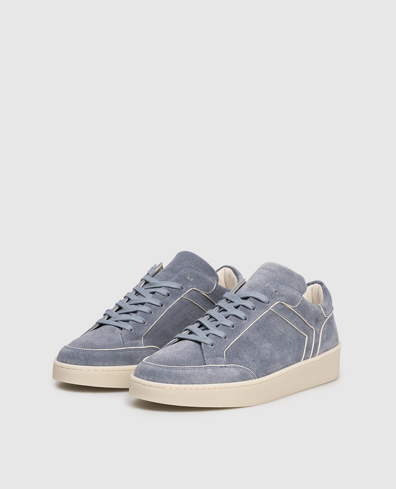 

Blue suede sneakers with logo Canali, Light blue