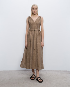 Brunello Cucinelli Brown patterned dress MQ988A5092