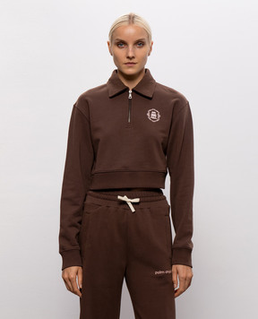 Palm Angels Brown sweatshirt with zipper PAWGC002FL001