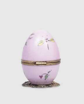 Fanex France Pink musical porcelain egg OPPAROSE