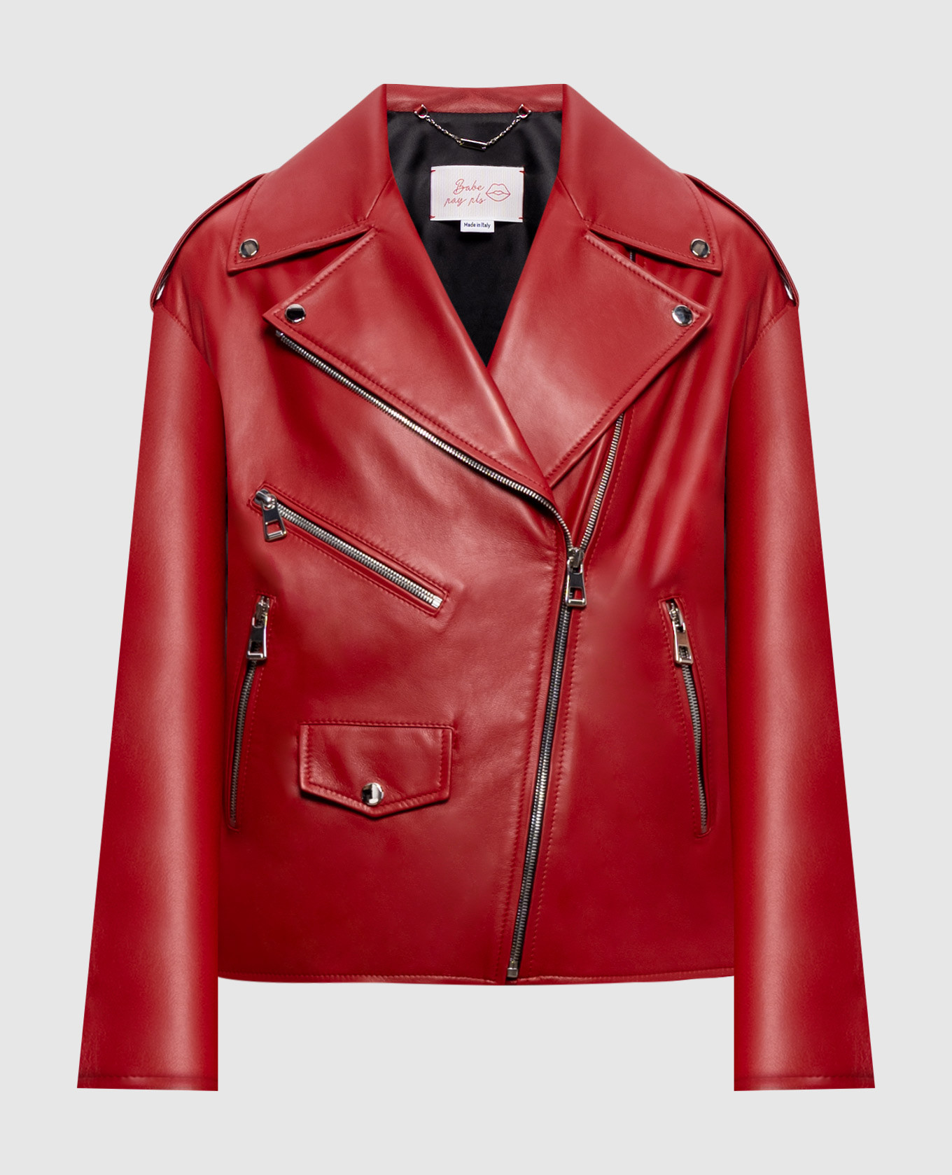 Red leather jacket
