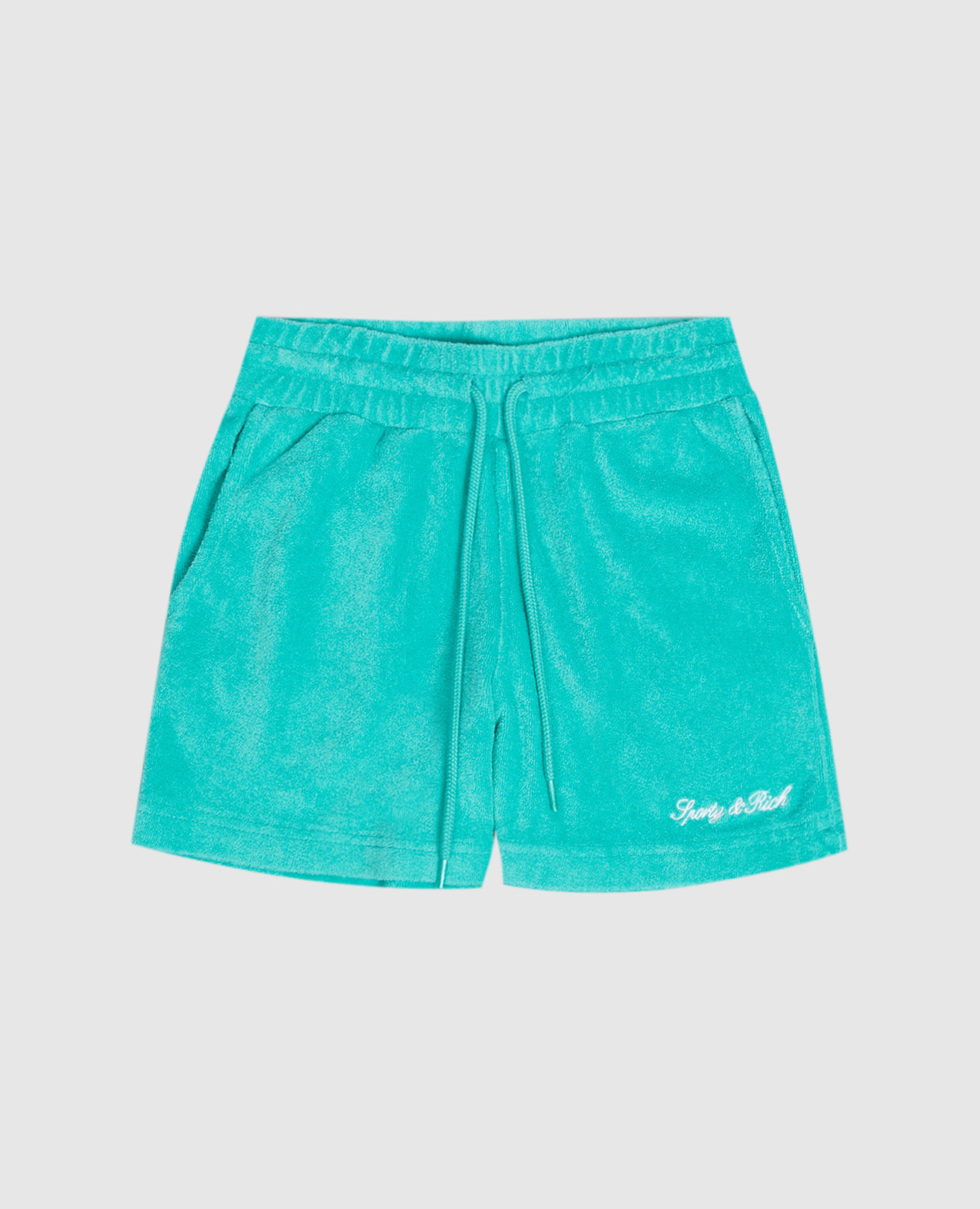 Signature Logo Kids' Green Terry Shorts Sporty & Rich
