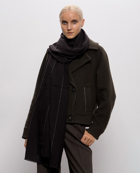 Peserico Dark brown wool stole S31555C0CC959