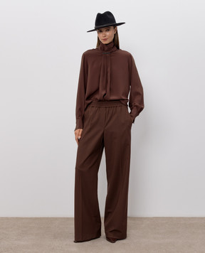 Brunello Cucinelli Brown wool pants MPW07P9002