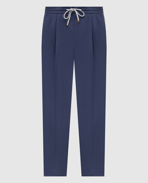 Brunello Cucinelli Blue linen pants MH255E1710