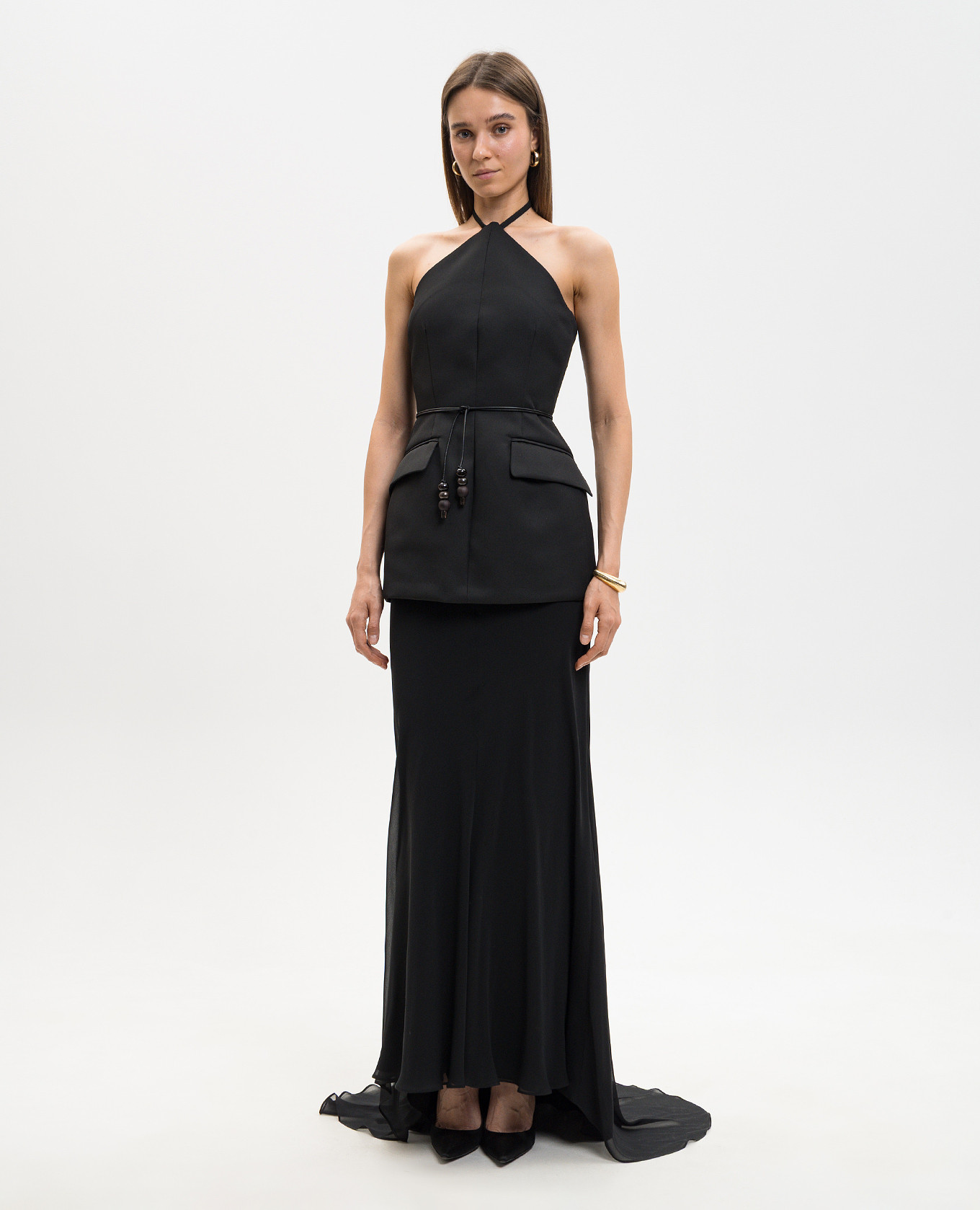 

Black silk dress with open back Max Mara Sportmax