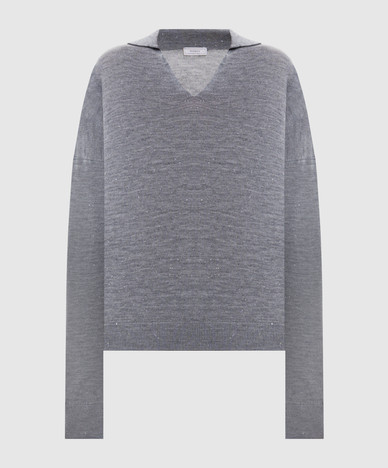 Gray sweater with wool
