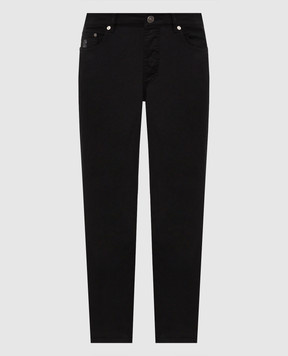 Brunello Cucinelli Black jeans with a patch M277PB3210