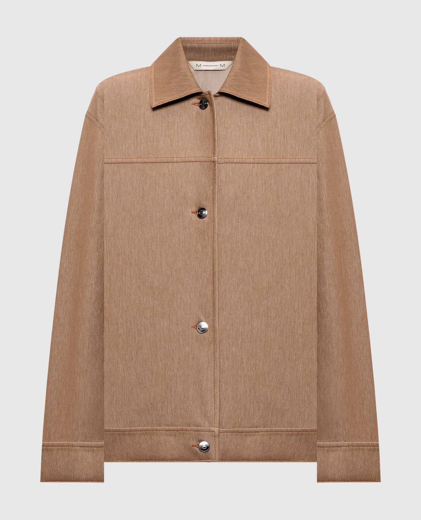 Brown denim-effect jacket