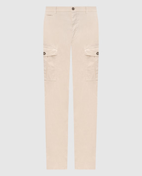 Peserico Beige cargo pants with logo patch R54727T23D00800