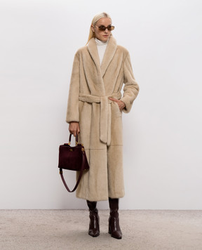 Rindi Beige mink fur coat with a smell 061VS026GOLDENPASTEL