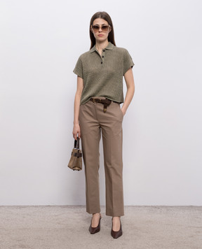 Brunello Cucinelli Green polo with lurex MST258305