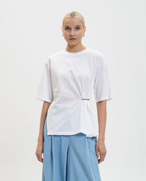 Twinset White t-shirt with drape 261TE2100
