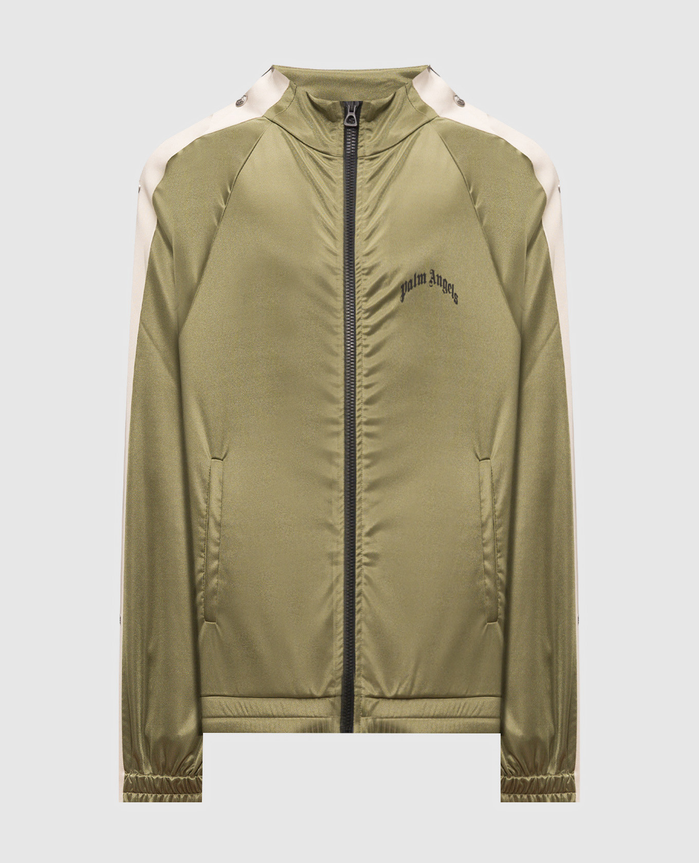 Khaki sports jacket with logo print