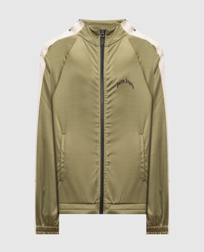 Palm Angels Khaki sports jacket with logo print PMBD08MS26FAB001
