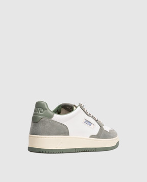 AUTRY MEDALIST green leather sneakers A1UNAULMBW02