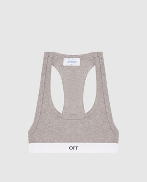 Off-White Grey logo pattern top OWUB003F25JER001