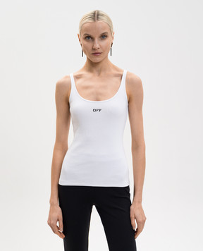 Off-White White T-shirt with embroidered OFF logo OWAD072C99JER002