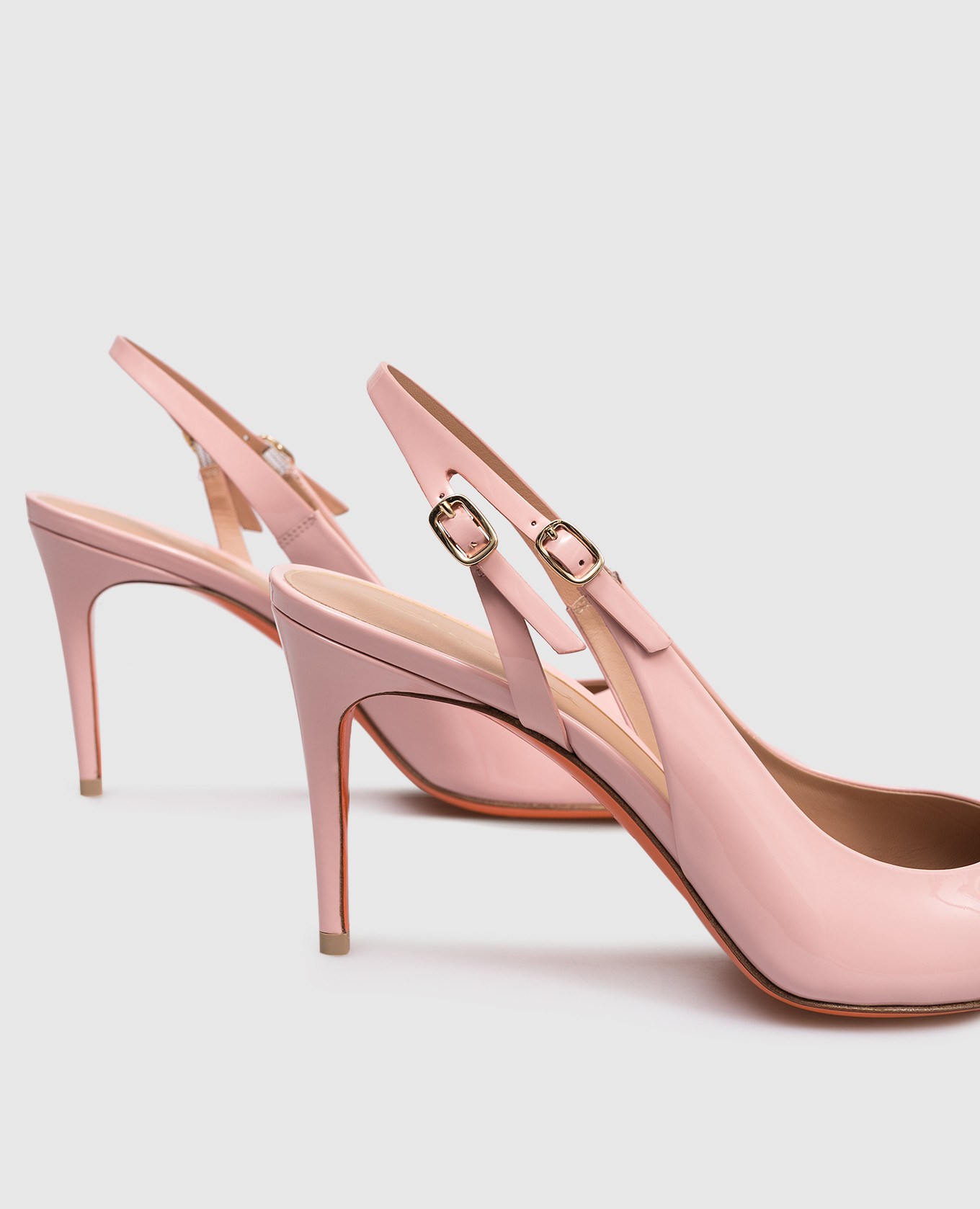

Pink patent leather slingbacks Santoni