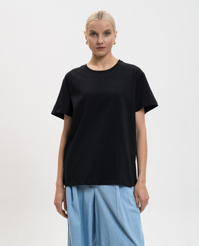 Twinset Black T-shirt with textured logo 261TT2450