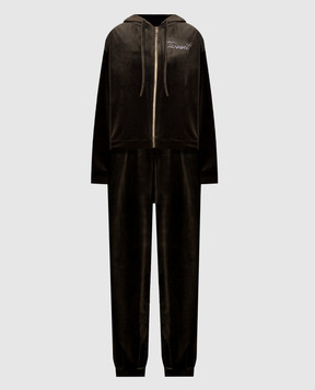 Twinset Khaki velour tracksuit 262LI2TAA