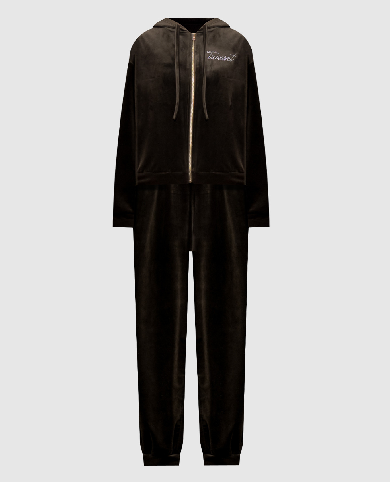 Khaki velour tracksuit Twinset
