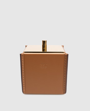 Treesseci MERIDIEN leather bathroom set with dispenser, glass, organizer and stand MER97AINGD