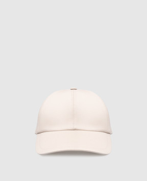 Enrico Mandelli Beige wool cap with logo engraving CAP4014531