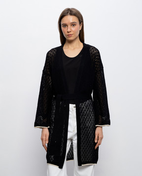 Agnona Black openwork cardigan KR110387C080P