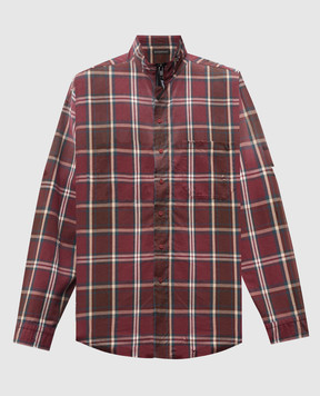 Balenciaga Burgundy checkered shirt with vintage effect 850813TLM09