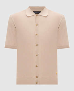 Stefano Ricci Beige short-sleeved shirt with silk K616453PAMF26118