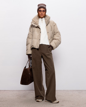 Brunello Cucinelli Beige down jacket with collar MH5257474