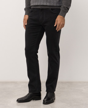 Stefano Ricci Black jeans with logo patch MST63B1030T01519