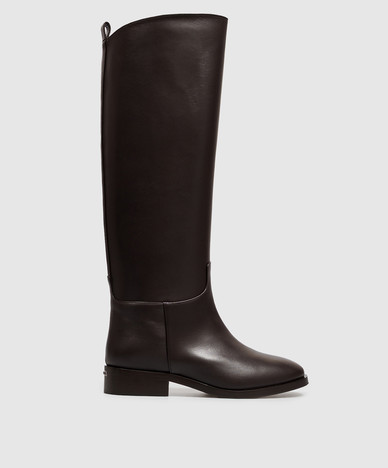 Brown leather boots CHARLOTTE