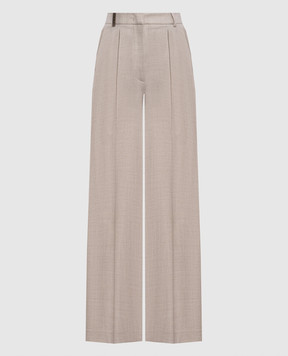 Peserico Beige wool patterned pants A0479006413