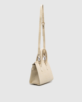 Gianni Notaro Beige crocodile-embossed leather bag 414COCCONIKEL