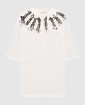 Palm Angels Ivory T-shirt with logo print PAMAA003JR001m