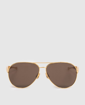 Bottega Veneta Sardine gold aviator sunglasses 779517V4450