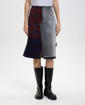 Off-White Logo-print combo skirt 2YF02FF25DEN001