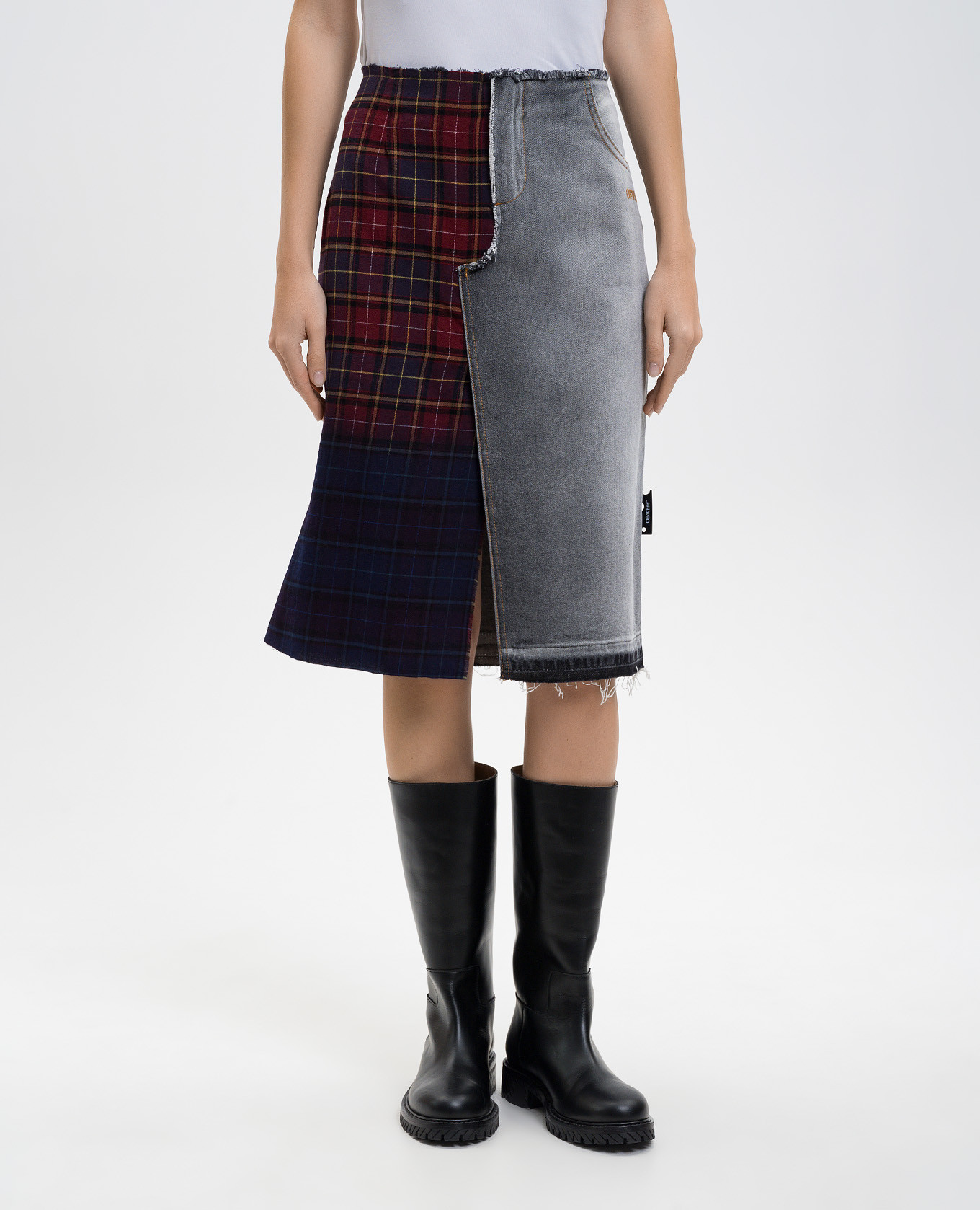 

Logo-print combo skirt Off-White, Grey