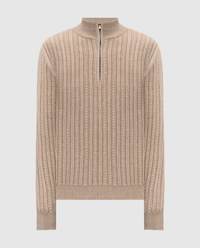 Agnona Beige cashmere, wool and silk jumper K212U586G0713