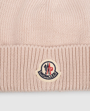 Moncler ENFANT Children's pink hat with logo L19513B00006M2861