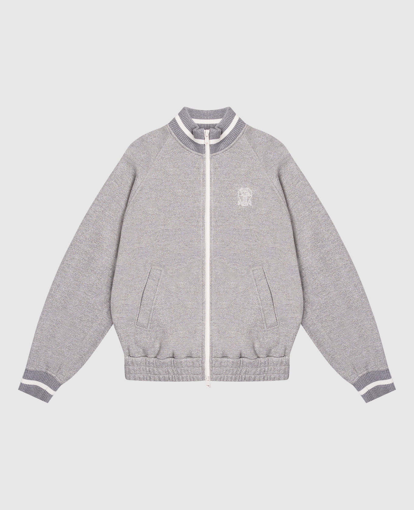 

Children's gray sports jacket with lurex Brunello Cucinelli, Grey