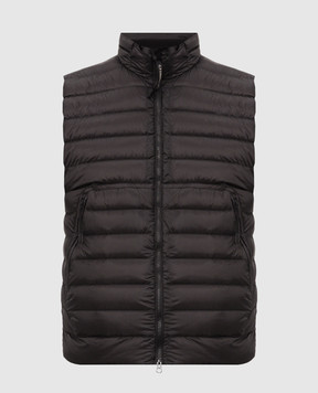 C.P. Company Black down vest with logo patch MVE703M110416A