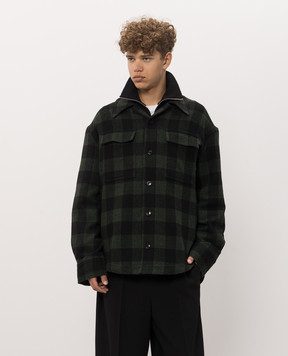 Ami Paris Green wool check shirt USH875WV0220m