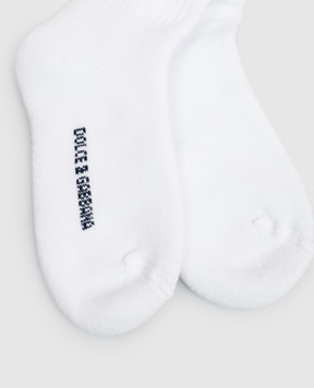 Dolce&Gabbana Children's white socks with logo pattern LBKAE5JBCKR