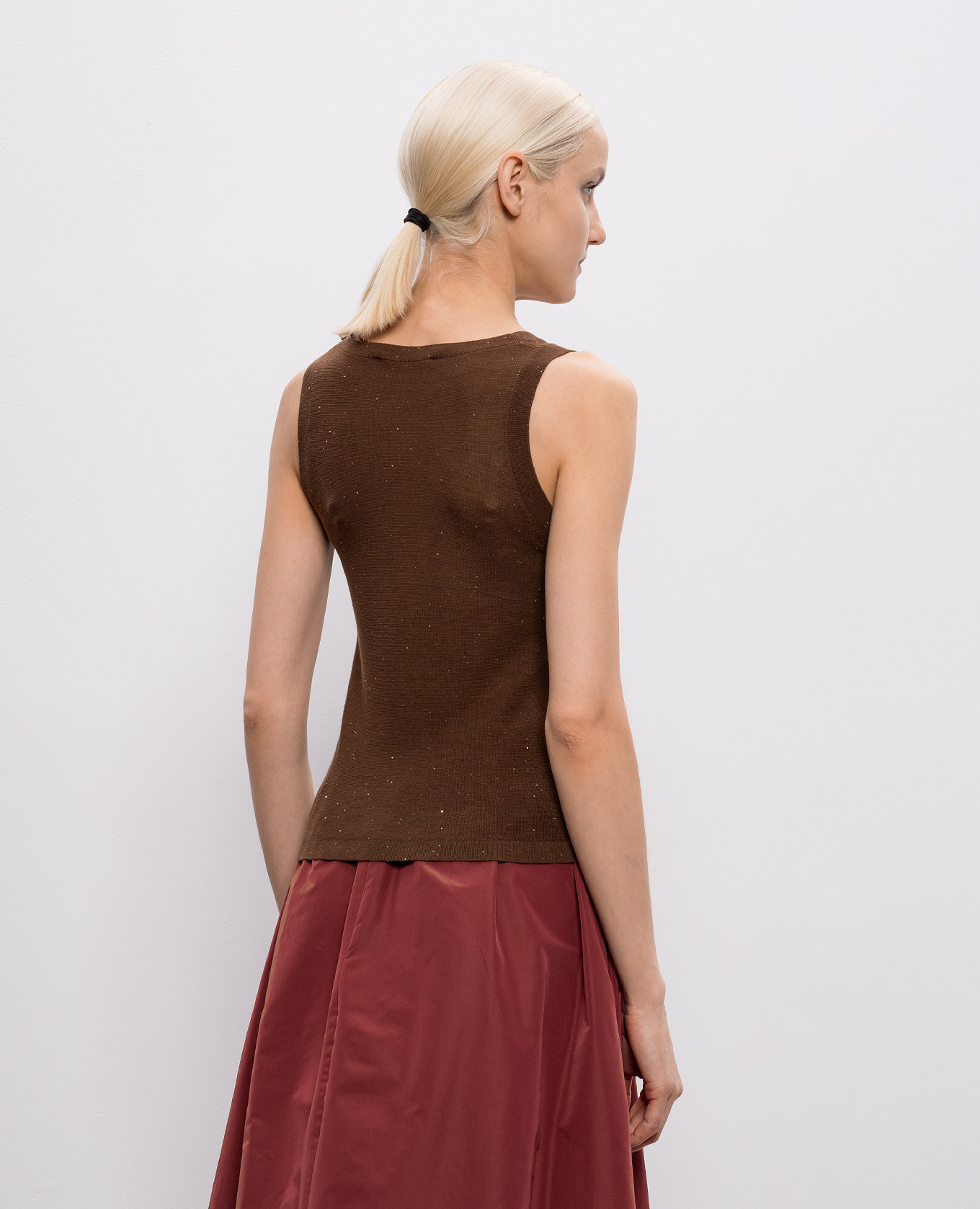 Brown FALCO top made of silk and wool Max Mara 4