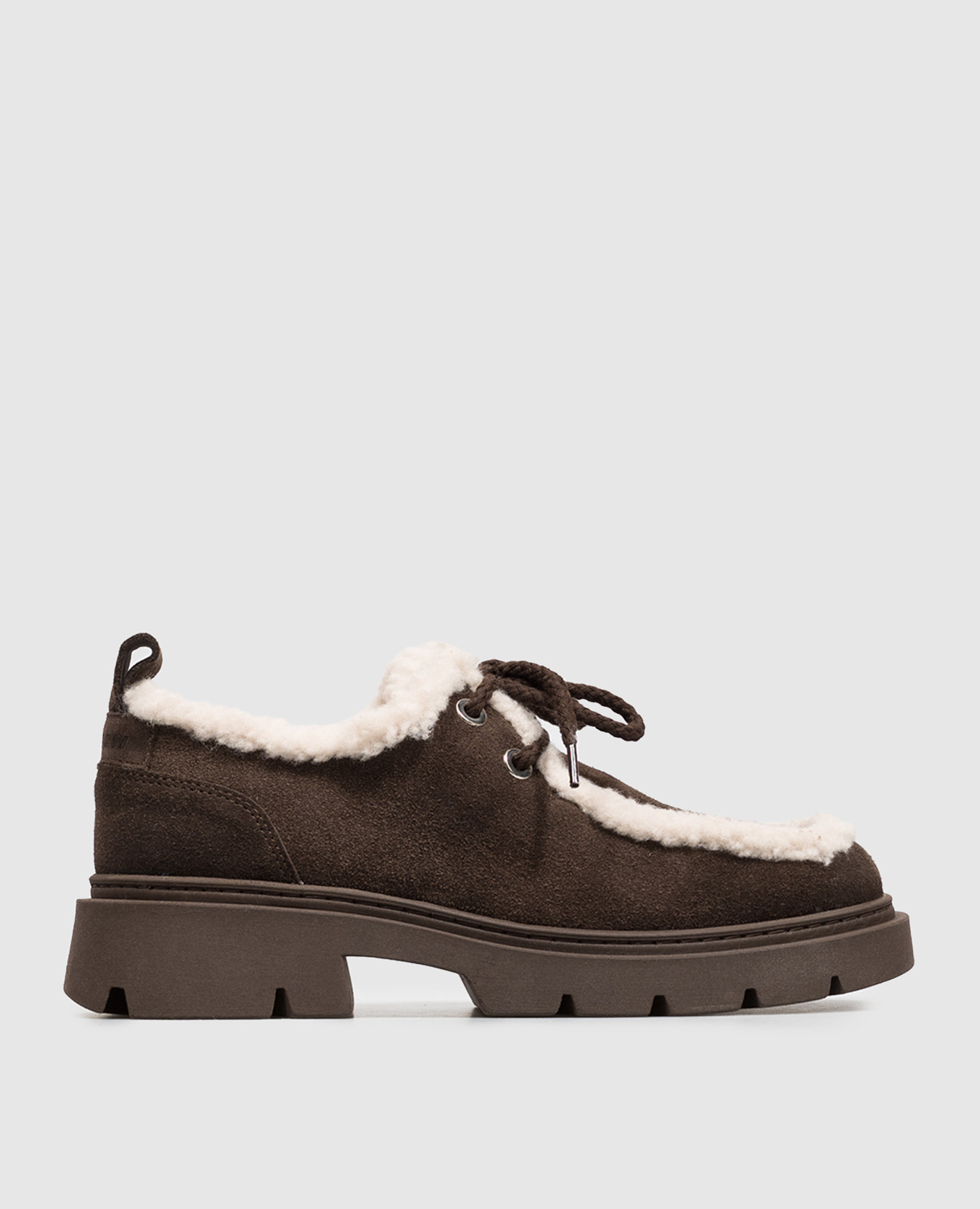 Mocabee Brown Suede Desert Boots with Fur Trim