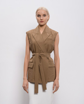 Brunello Cucinelli Brown waistcoat with a monil chain M0F797758