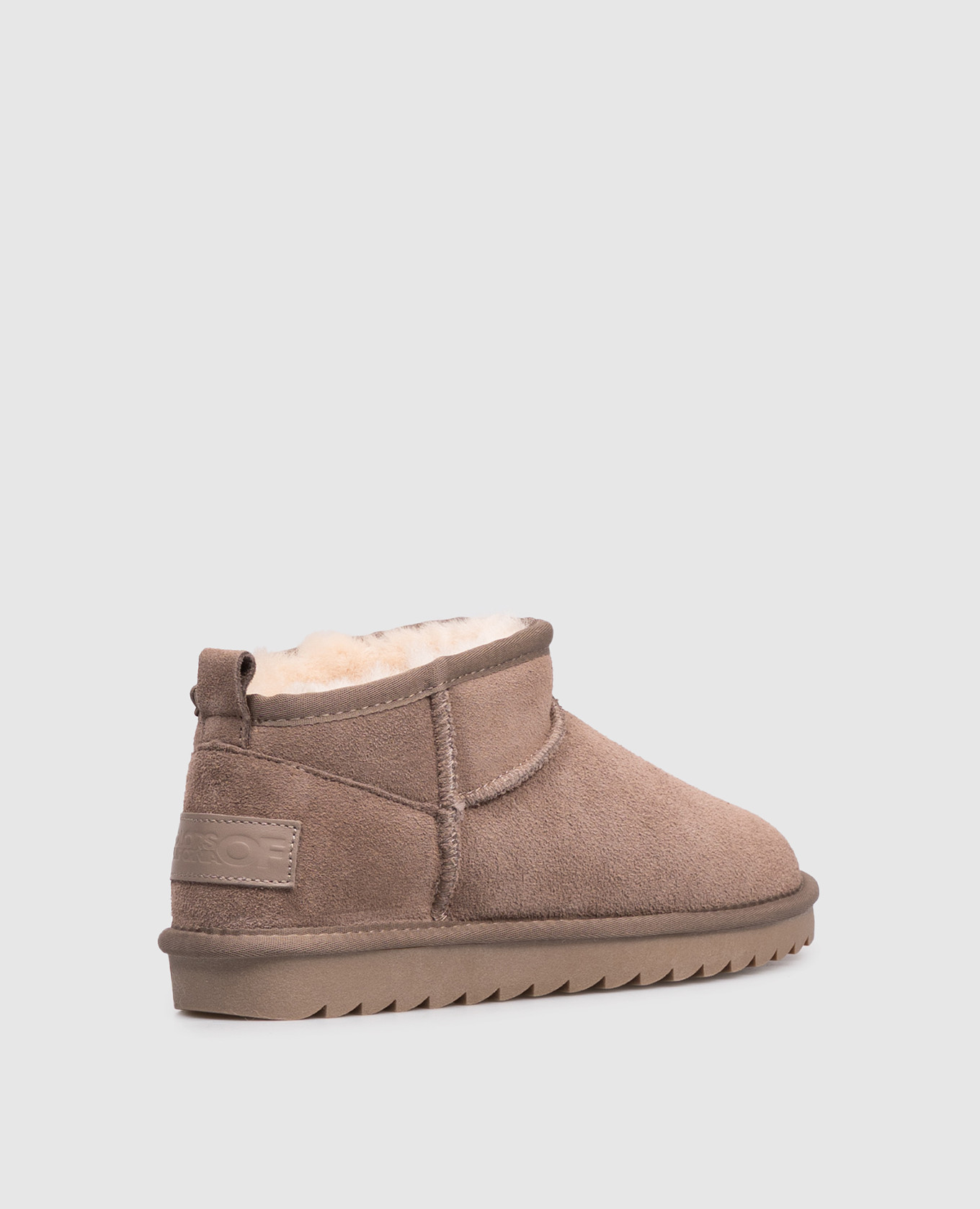 

Brown suede short boots with fur and logo Colors of California